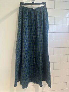 Rat Boi Green and Blue Plaid Maxi Skirt - Size Small